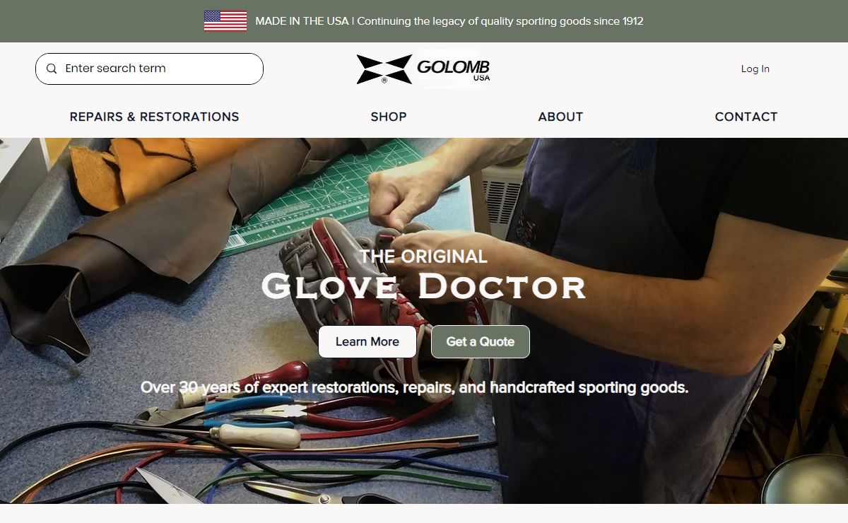 Golomb USA |expert baseball glove restorations | boxing gloves | football repair