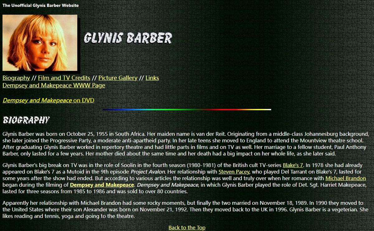 The Unofficial Glynis Barber Website