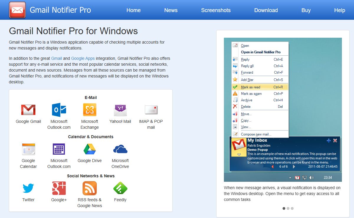 Gmail Notifier Pro - Professional Gmail notifier for Windows