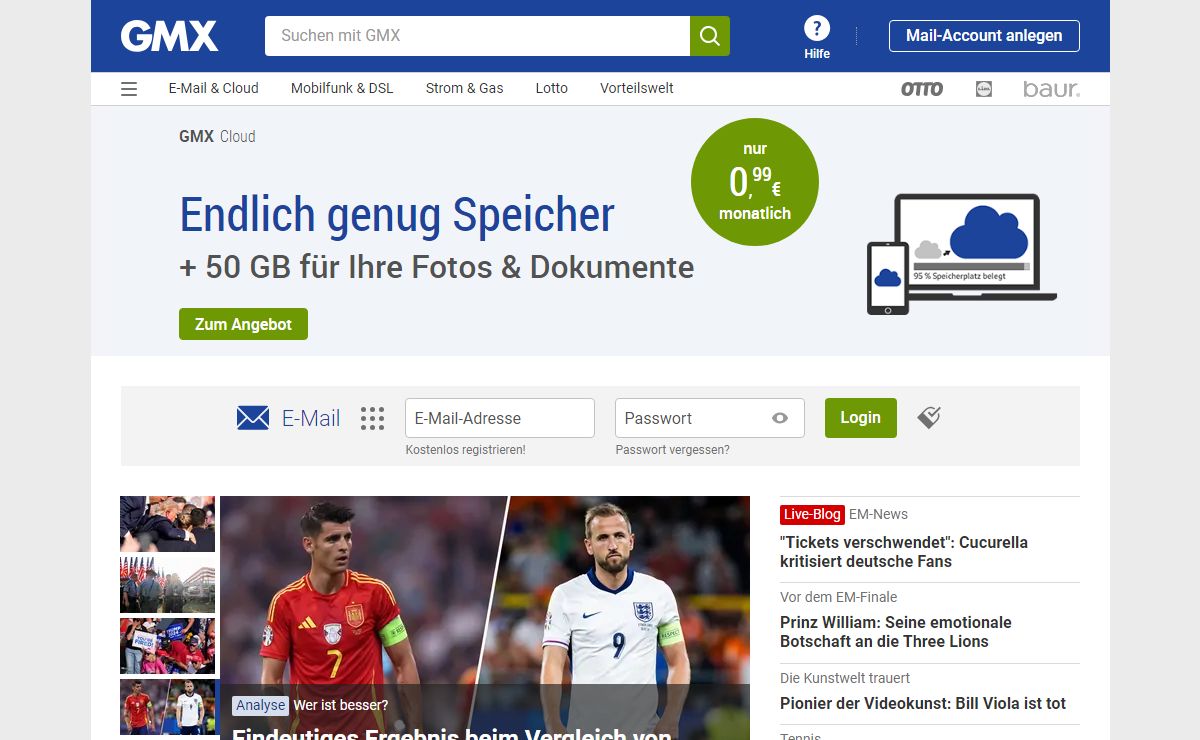GMX: E-Mail-Adresse, FreeMail, De-Mail & Nachrichten