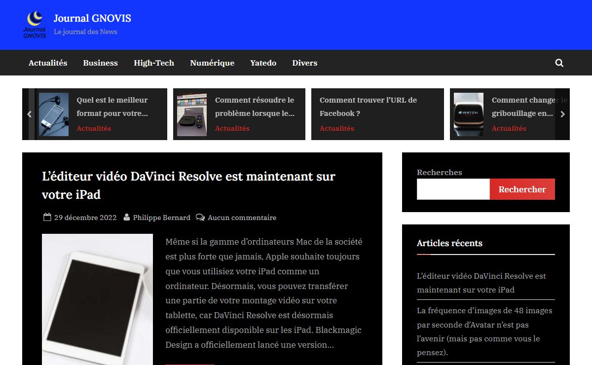 Journal GNOVIS - Le journal des News