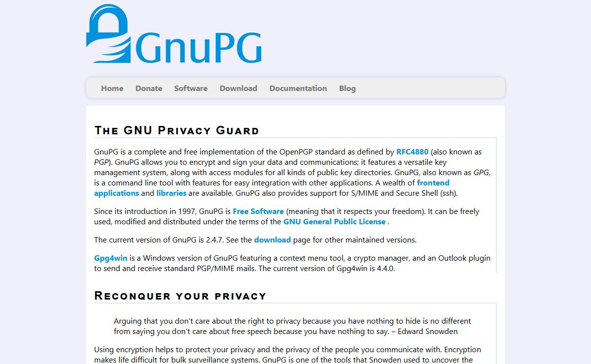 The GNU Privacy Guard