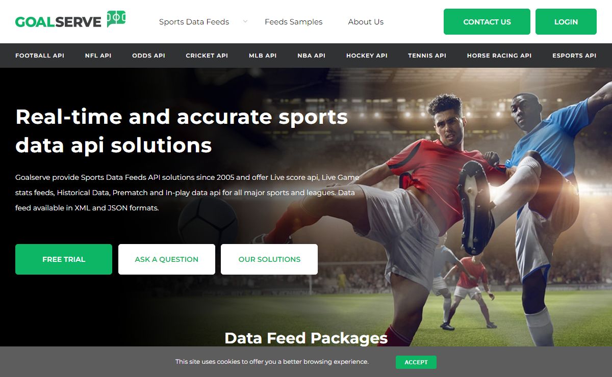Live Sports Data Feeds API | Live Score API Provider | Goalserve
