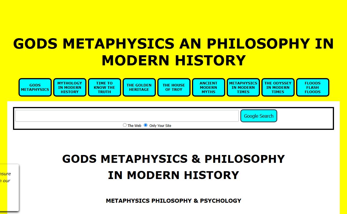 GODS METAPHYSICS - Gods Metaphysics and Philosophy in Modern History