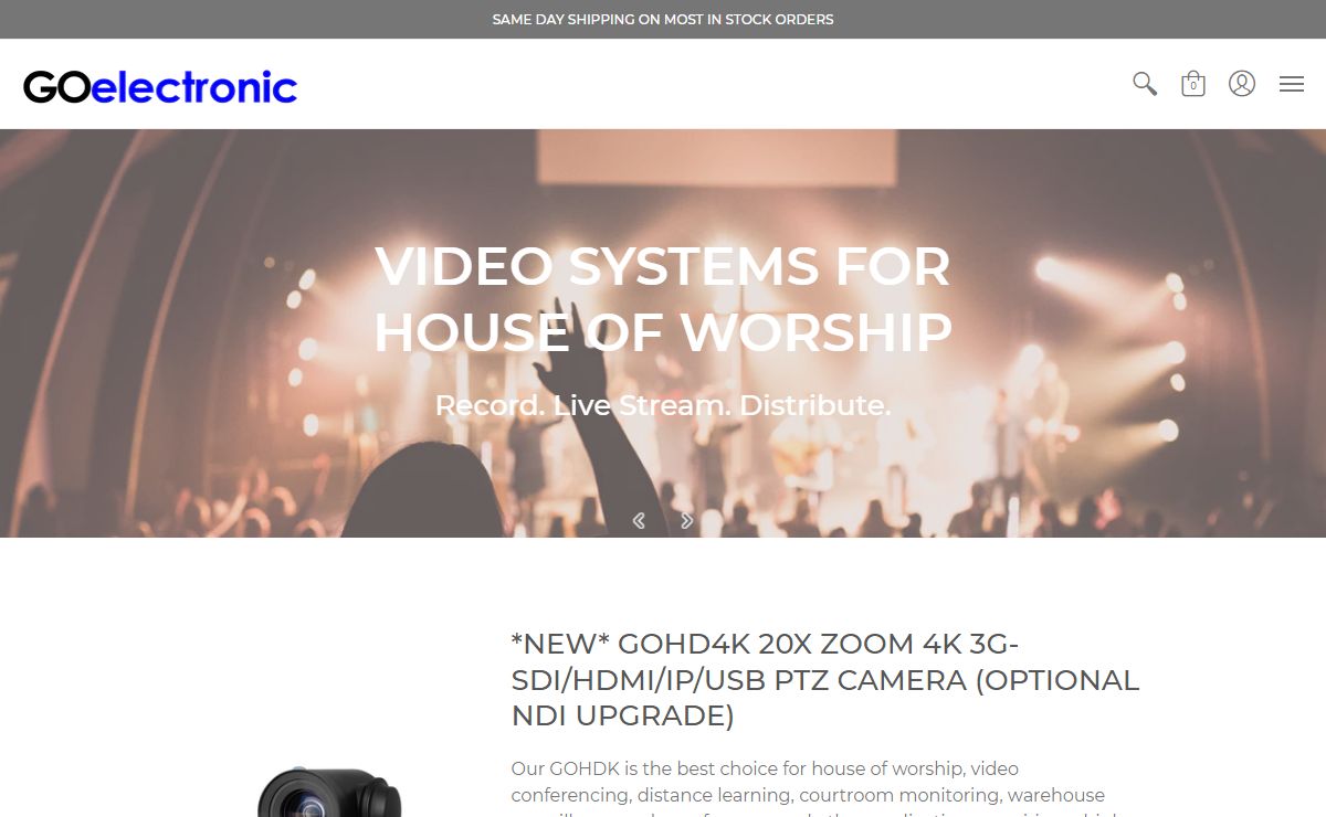 Live Streaming Hardware, PTZ Cameras, Video Systems for Church | GoElectronic.com