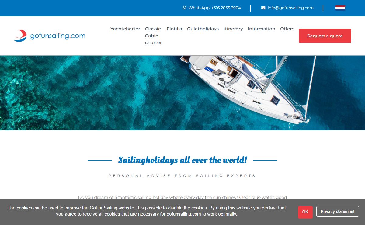 Sailingholidays, Yacht Charter, Flotilla sailing holidays and bareboat