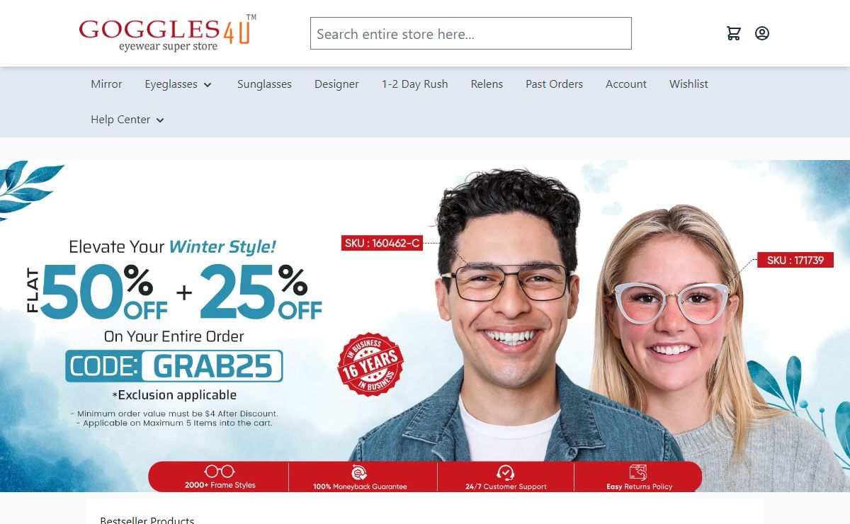 Goggles4u – Cheap Eyeglasses, Prescription Glasses Online