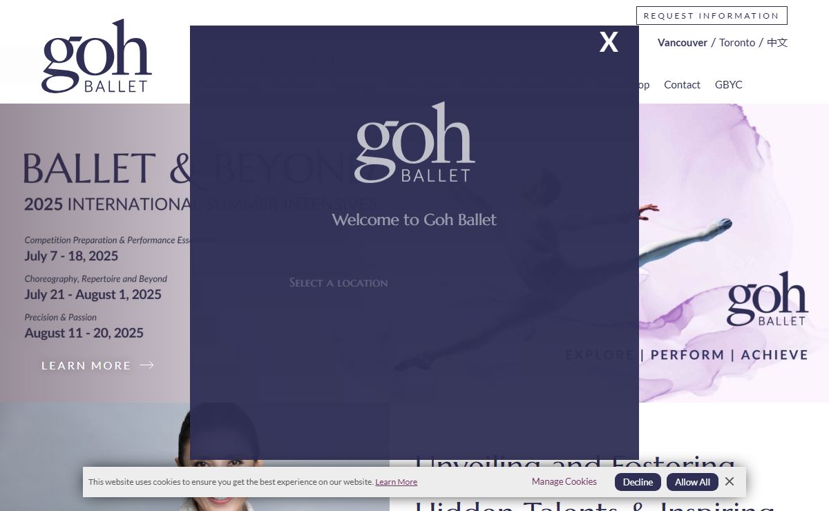Ballet Academy - Dance Studio - Vancouver & Toronto - Goh Ballet