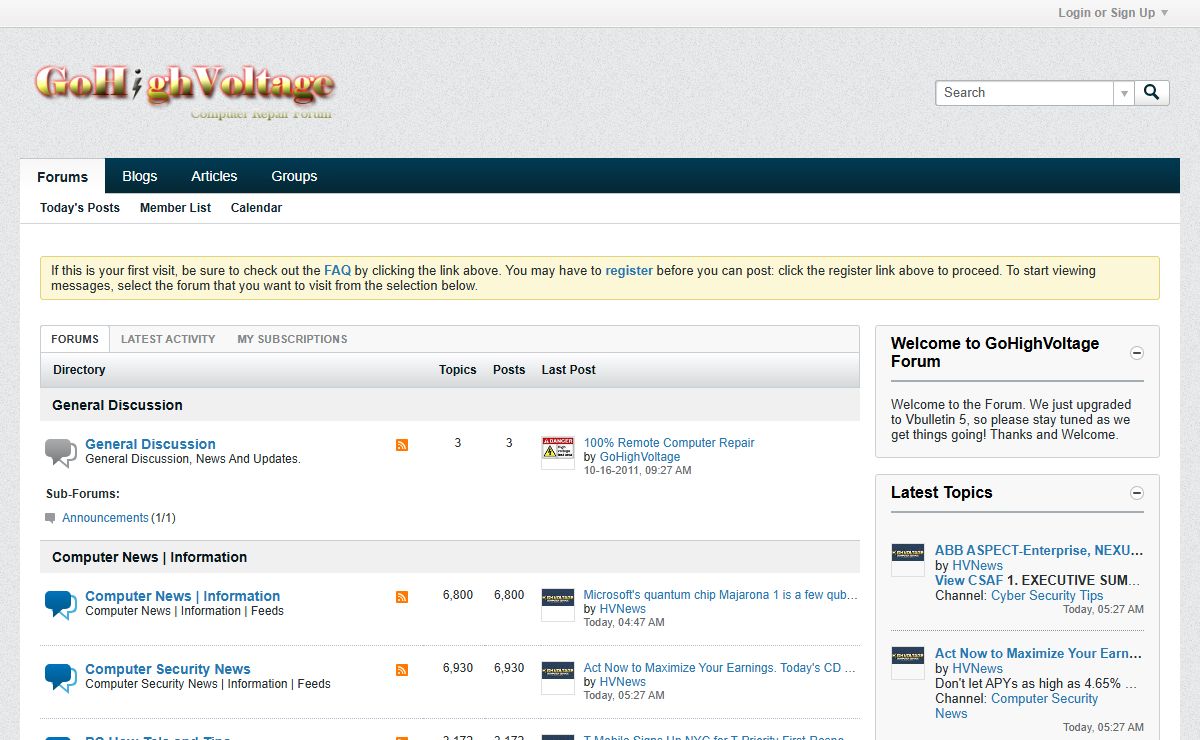 Forums - GoHighVoltage Computer Repair Forum