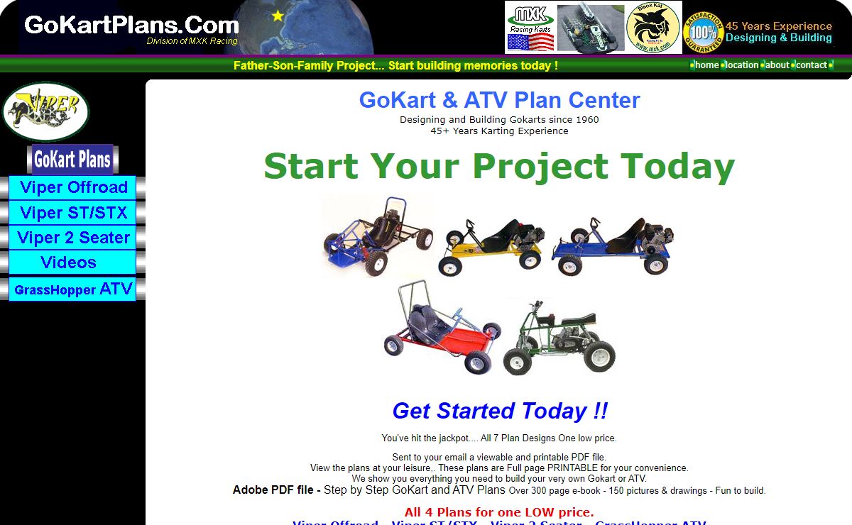 Build a gocart or ATV - GoKart Plans and Building Help - Great Father Son and School Projects