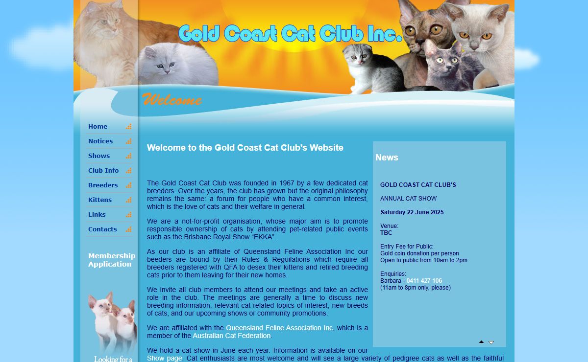Gold Coast Cat Club | Pedigree Cat Club