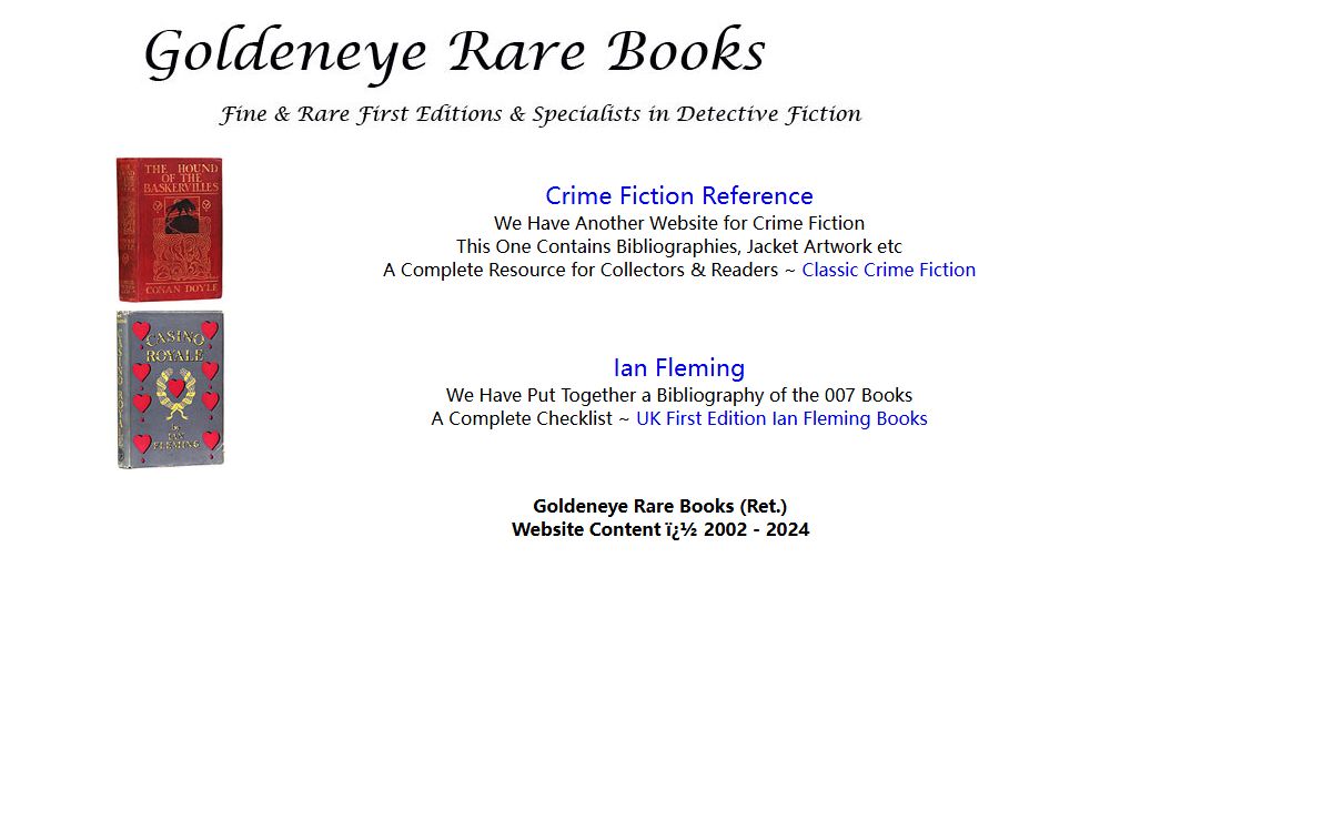 Goldeneye Rare Books - Rod Collins Book Dealer