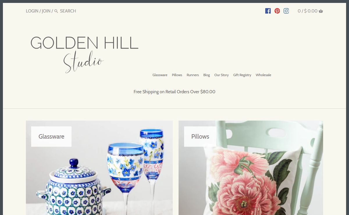 Hand Painted Wine Glasses & Vintage Home Decor | Golden Hill Studio