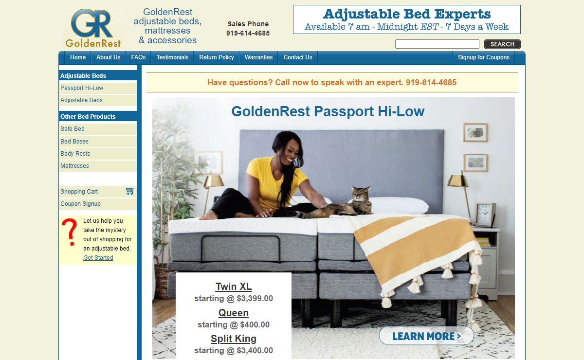 Adjustable Beds - GoldenRest Adjustable Beds, Mattresses, Accessories