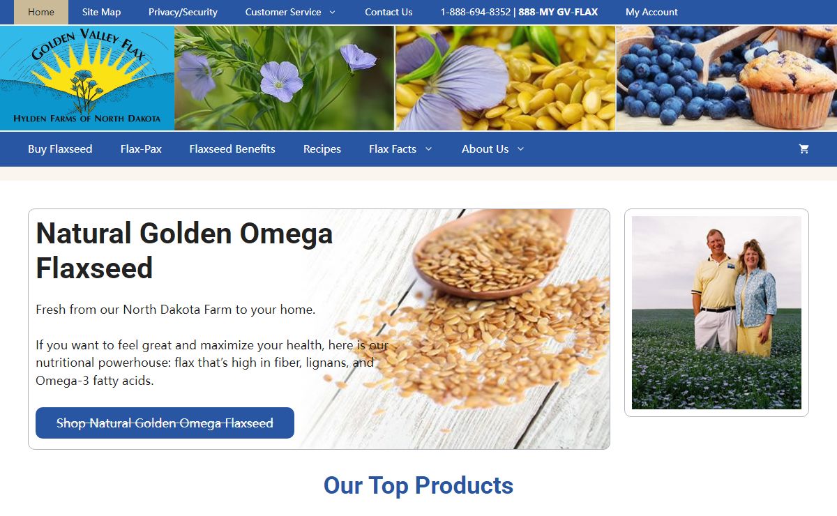 Natural Golden Omega Flaxseed | Golden Valley Flax | North Dakota