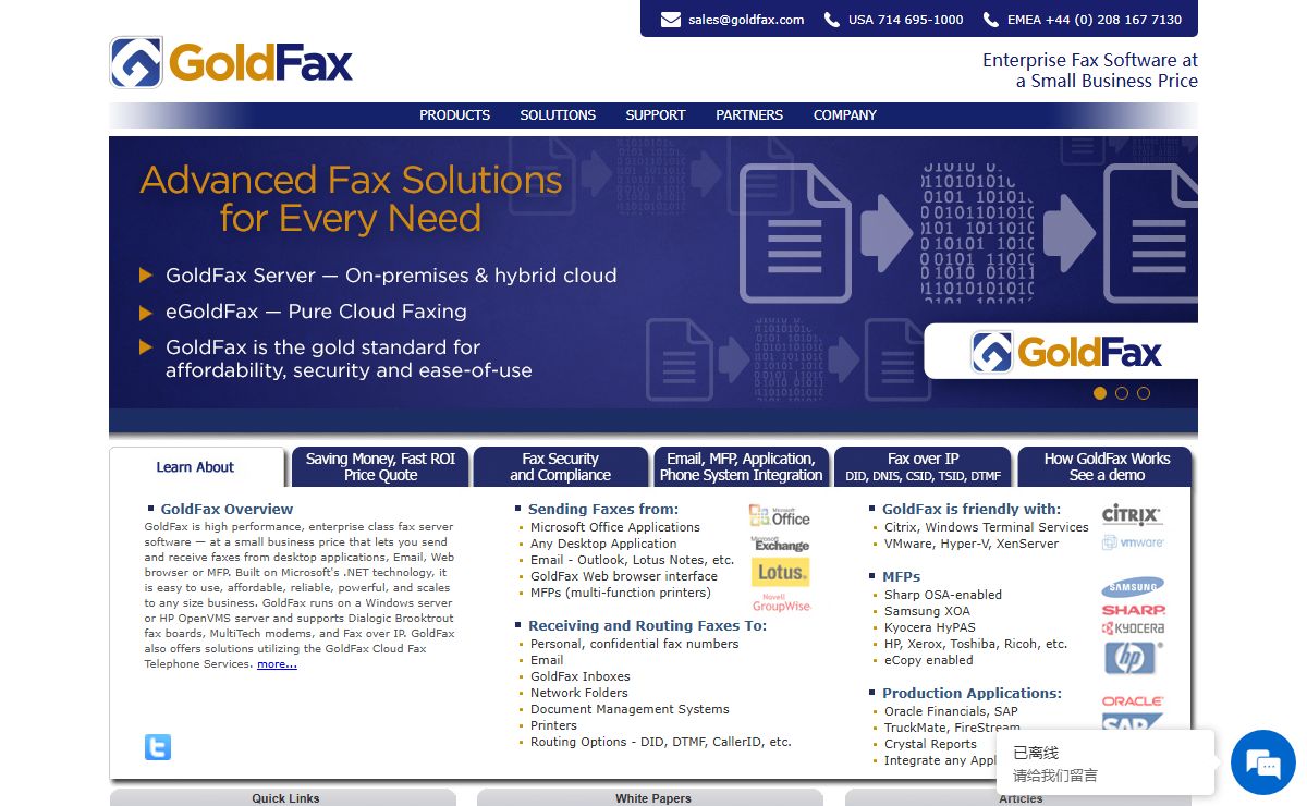 GoldFax - Fax from email or any application - Receive faxes in email or folders