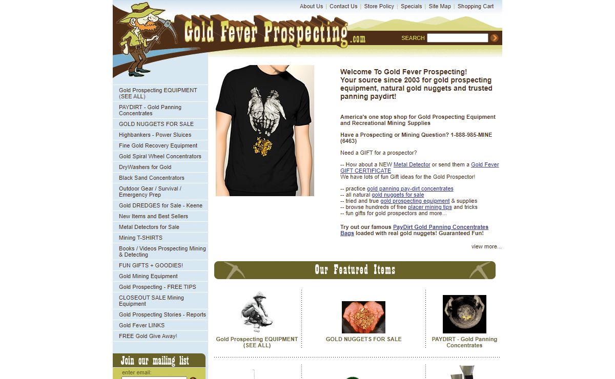 Gold Fever Prospecting - Mining Equipment, Gold Panning Paydirt & Nuggets