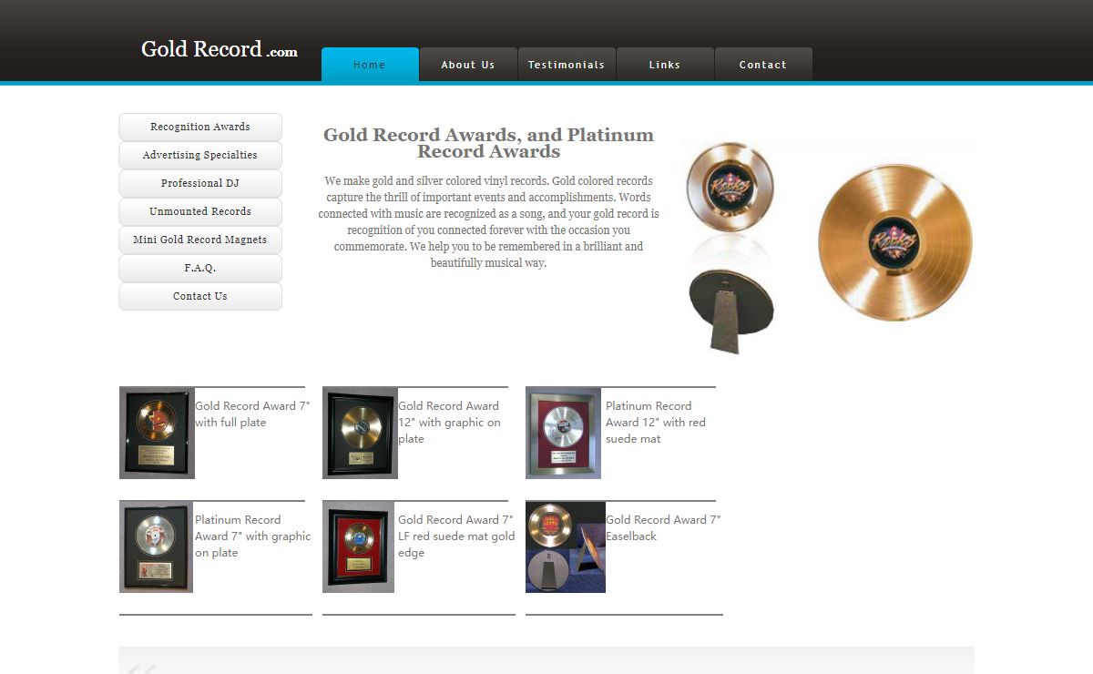 Gold Records Custom Made: Manufacturer of Commemorative Awards
