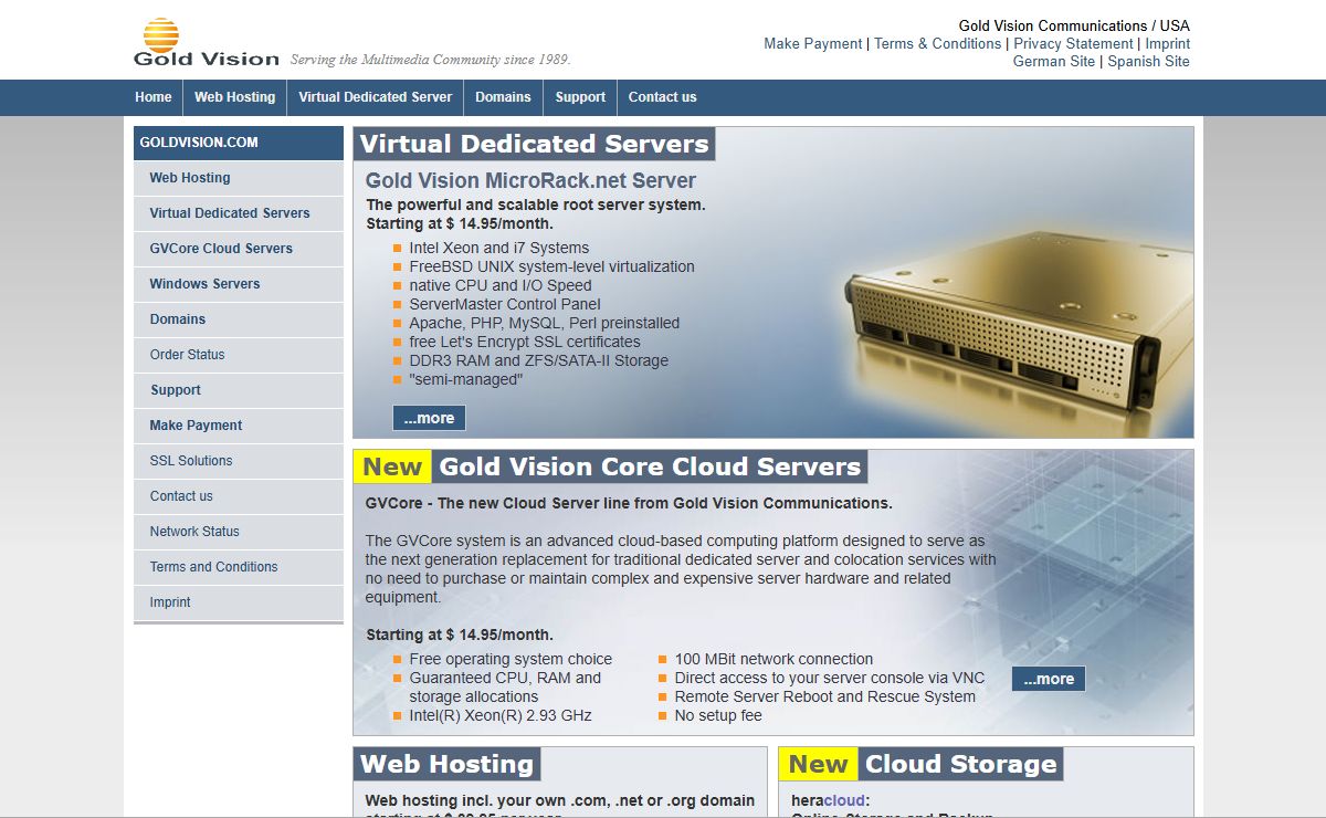 Gold Vision Communications - Hosting & Virtual Dedicated Servers