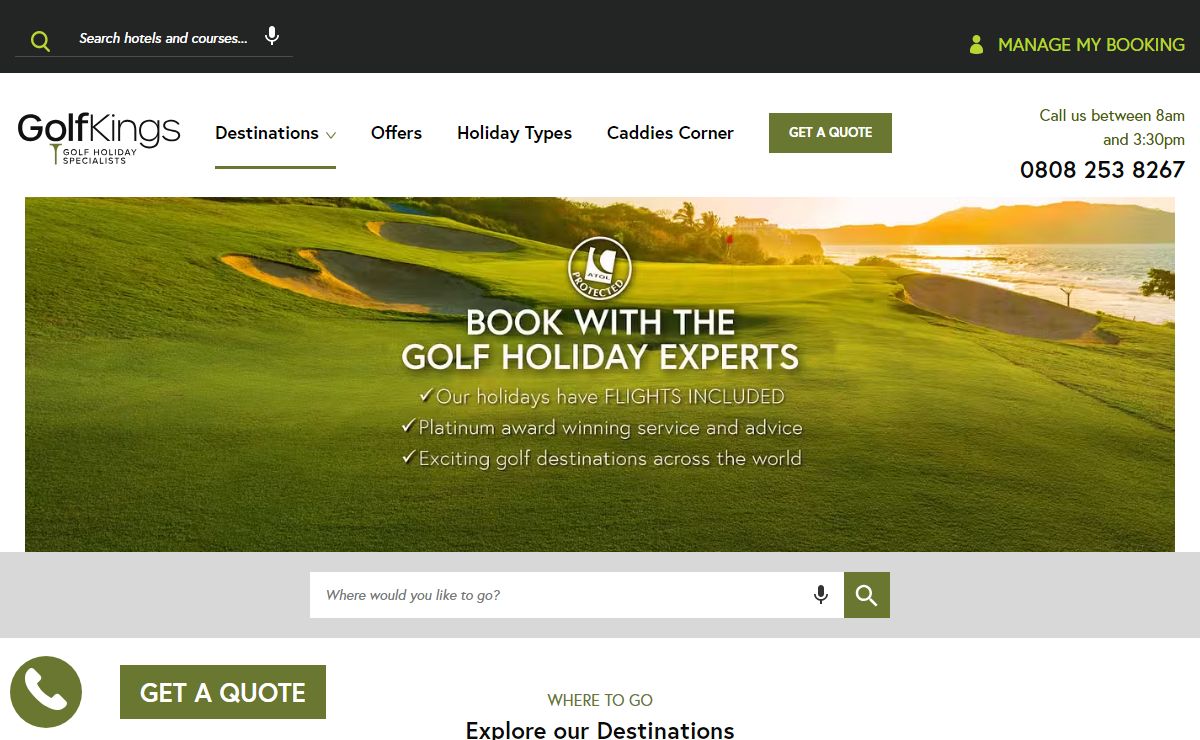 Flight Inclusive Golf Holidays and Golfing Breaks | GolfKings