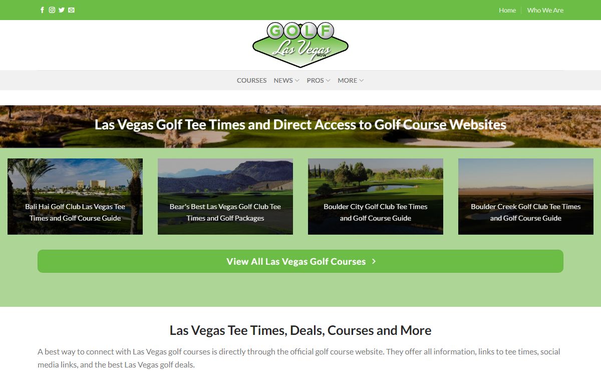 Las Vegas Golf Tee Times, Deals and News