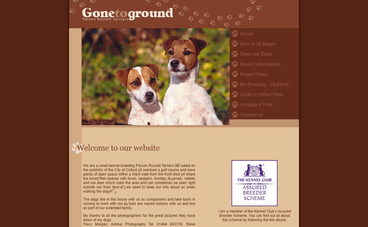 Gone to Ground - Parson Russell Terriers