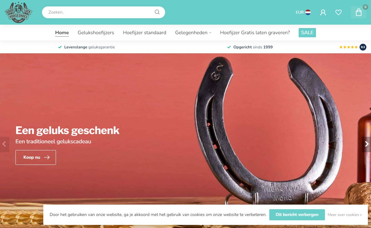 Een geluks hoefijzer mét geluksgarantie: Gratis gegraveerd! - Good Luck Horseshoes