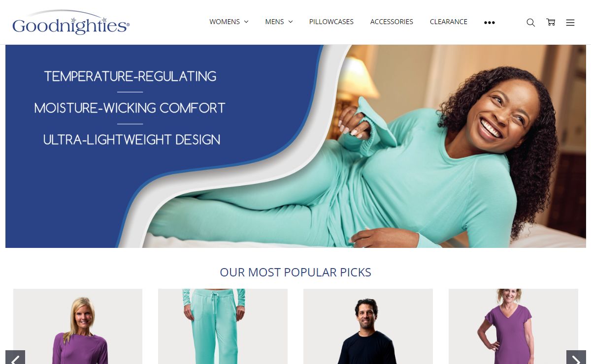 Thermoregulating and Moisture Wicking Sleepwear