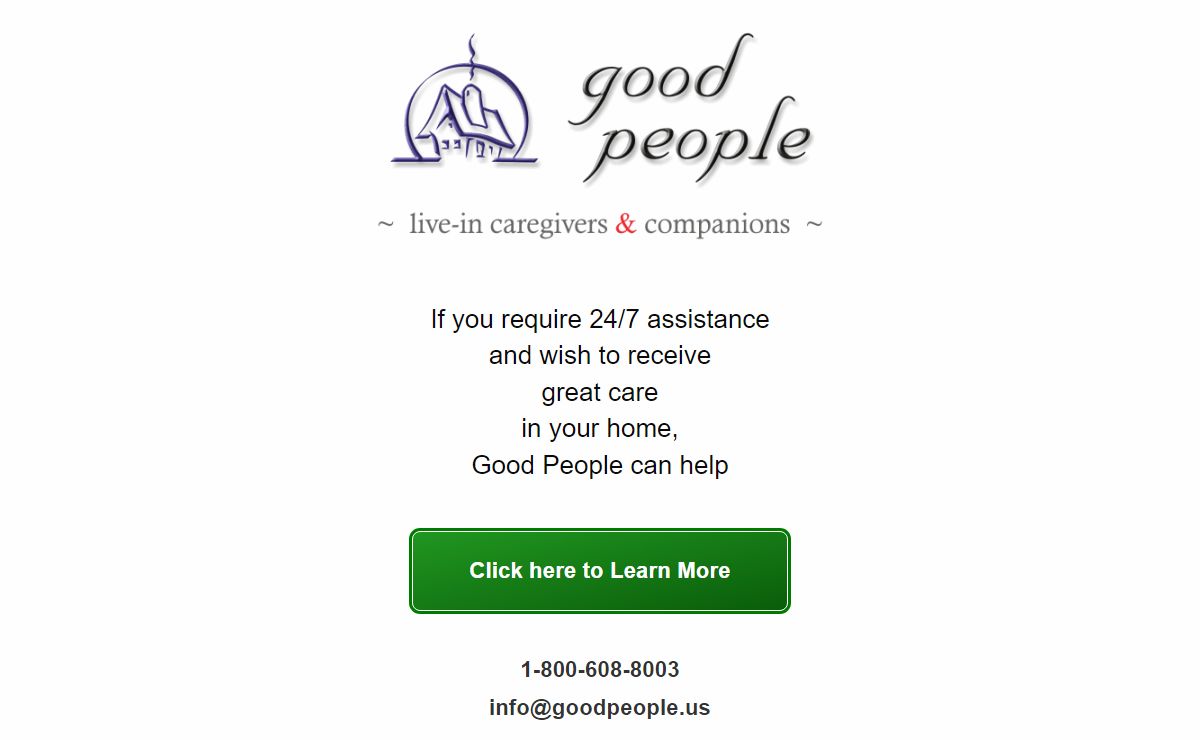 Good People LLC - Live-in caregivers & companions