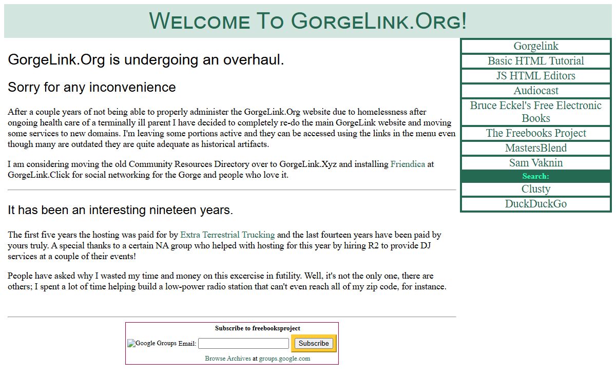 Welcome to GorgeLink.Org