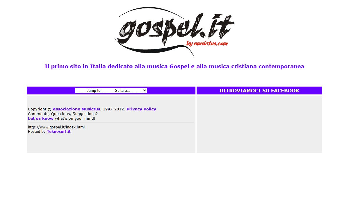 Gospel.it - Tutto sulla musica Gospel e sulla musica cristiana contemporanea in Italia!