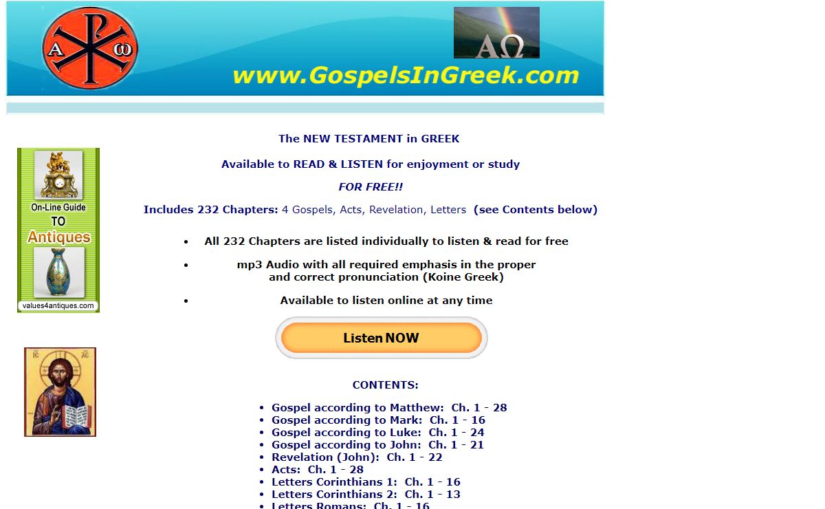 New Testament in Greek - Listen and read for Free