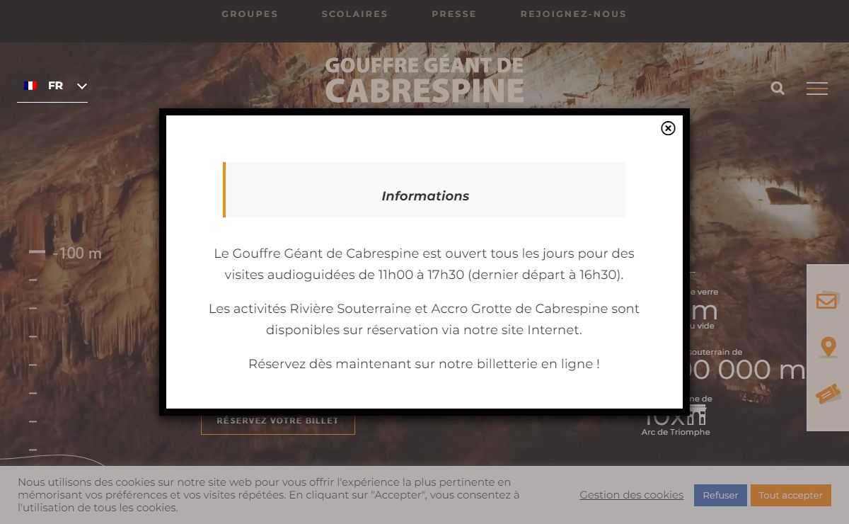 Gouffre Géant de Cabrespine : grotte à côté de Carcassonne