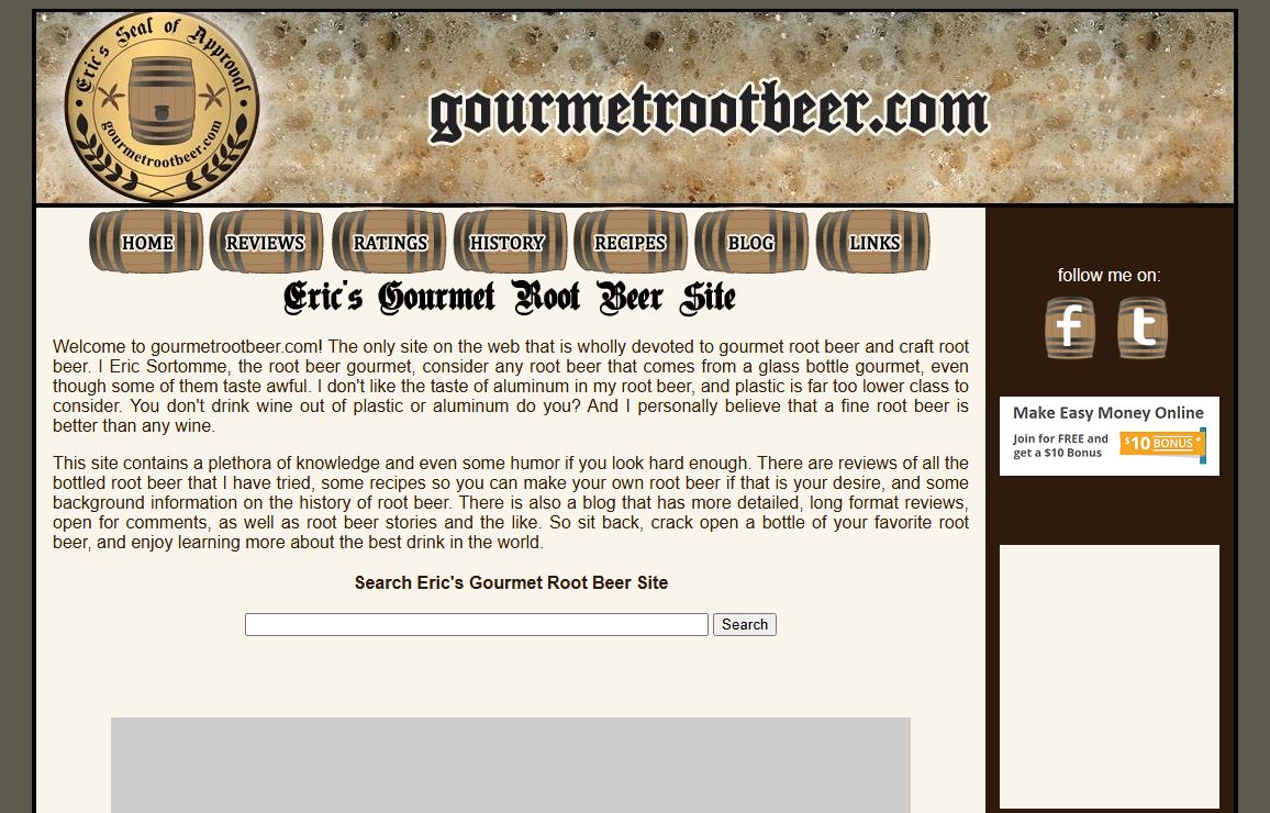 Eric's Gourmet Root Beer Site
