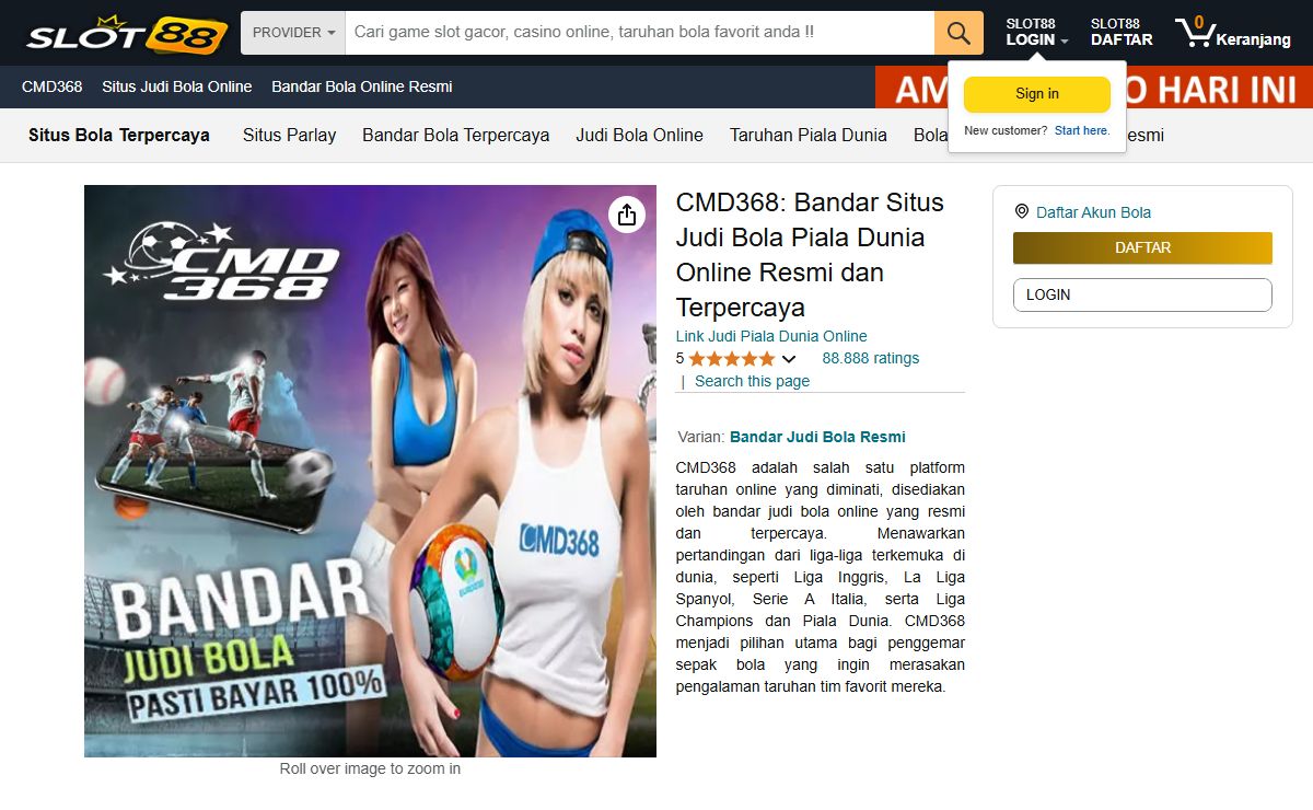 CMD368: Bandar Situs Judi Bola Piala Dunia Online Resmi dan Terpercaya