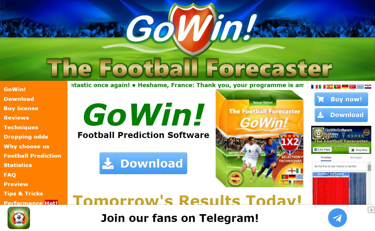 GoWin! Football Prediction Software | Tools & Statistics for Premier League and Hundreds of Worldwide Competitions!