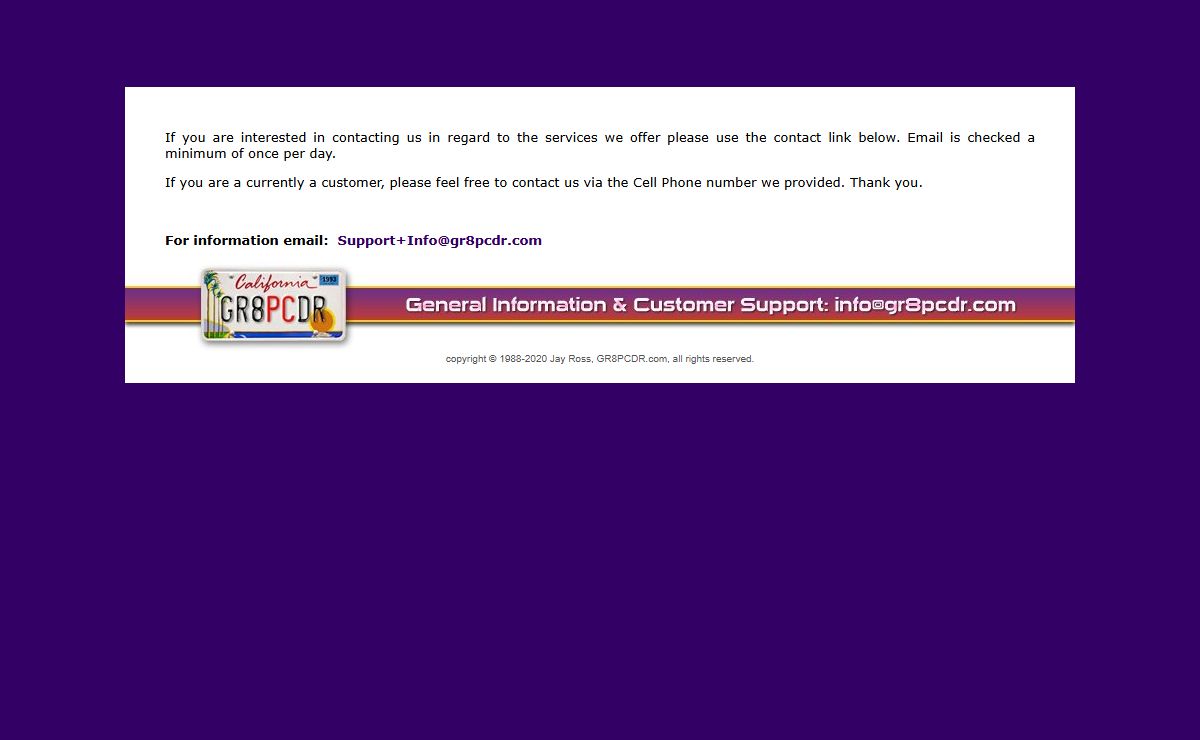 WWW.GR8PCDR.COM Computer Consultants, Los Angeles, CA Consultants serving the Greater Los Angeles Area; providing professional technical services including PC repair, network design/support, software and hardware troubleshooting and system optimization.