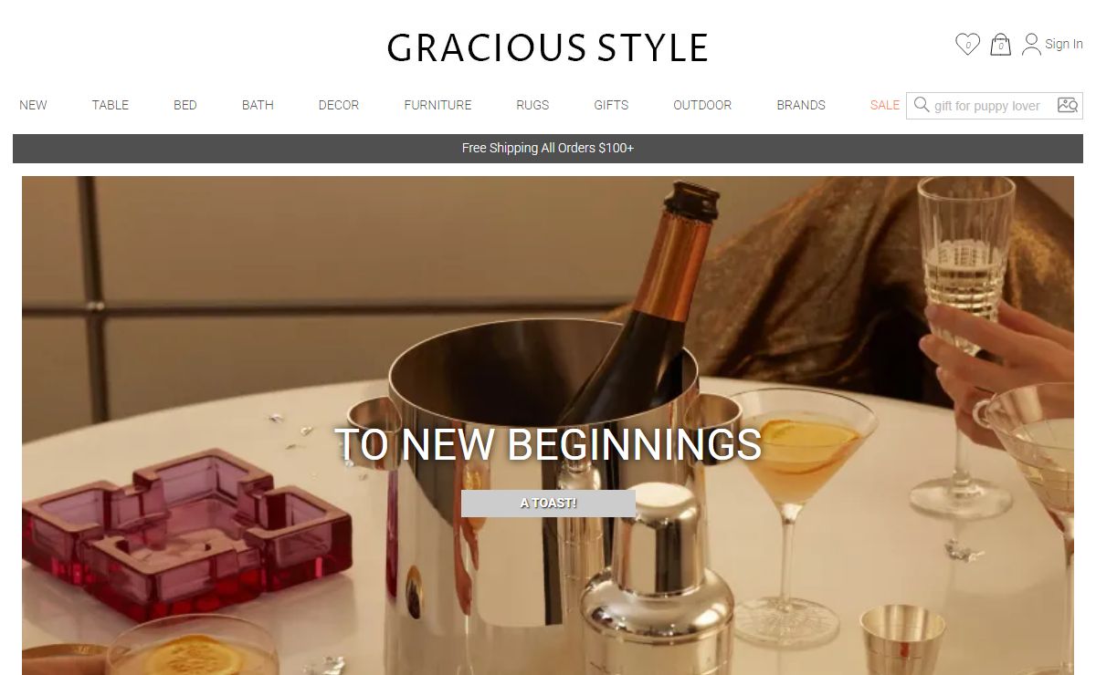 Furniture, Dinnerware, Bedding, Bath, Lighting | Gracious Style