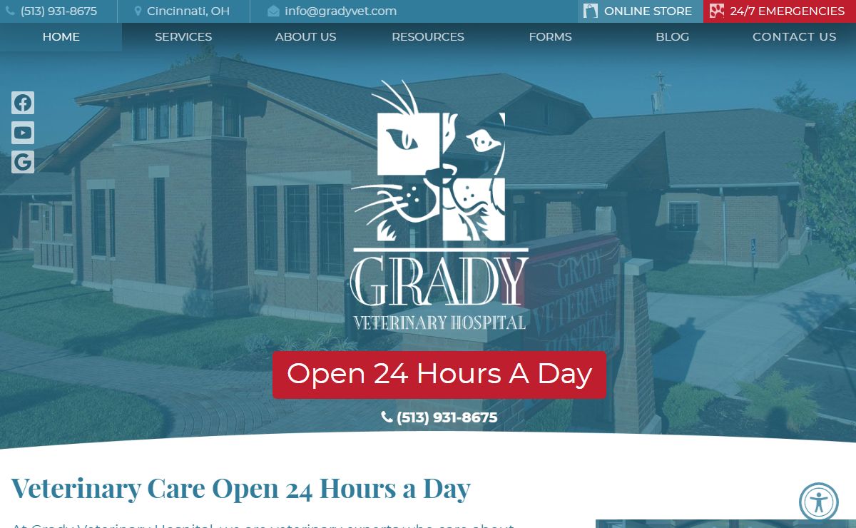 24-hour Veterinarian in Cincinnati OH | Grady Veterinary Hospital