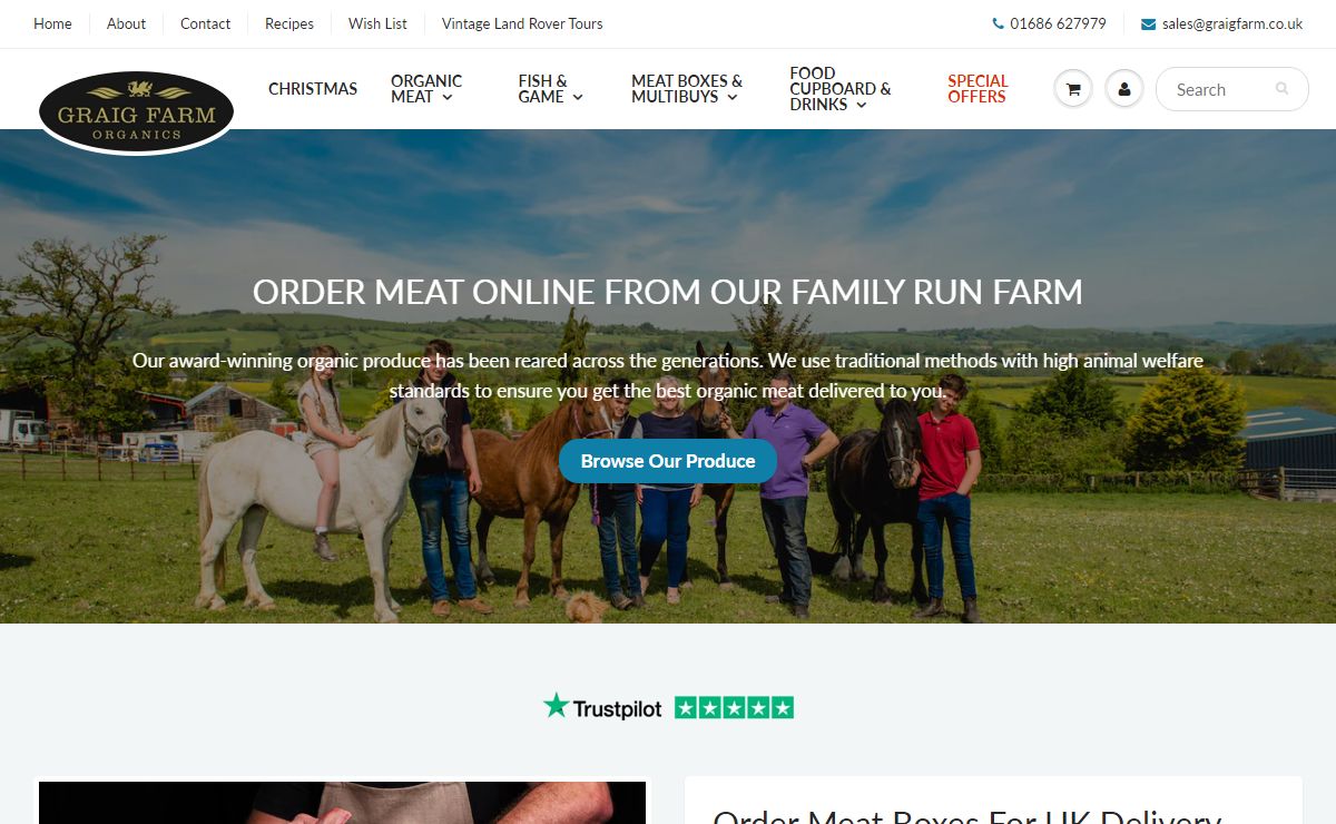 Graig Farm Organics, Game Butchers Near Me, Meat Boxes UK