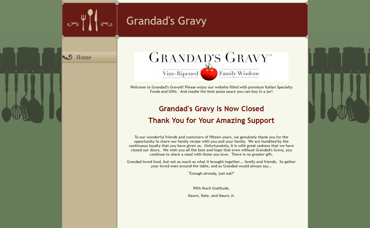 Grandad's Gravy - Home