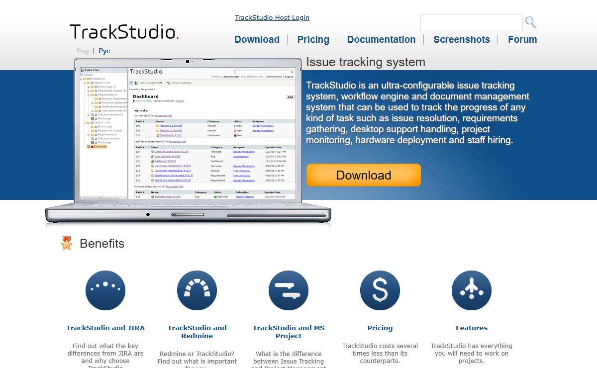 TrackStudio | Hierarchical Issue Tracking and Bug Tracking Software, Documentation management system, JIRA replacement