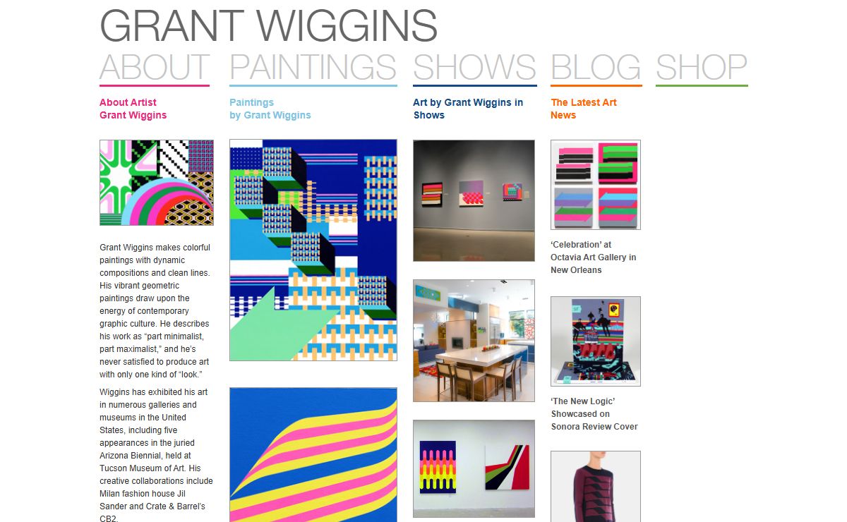 Grant Wiggins: Modern Paintings, Minimalist & Maximalist Art