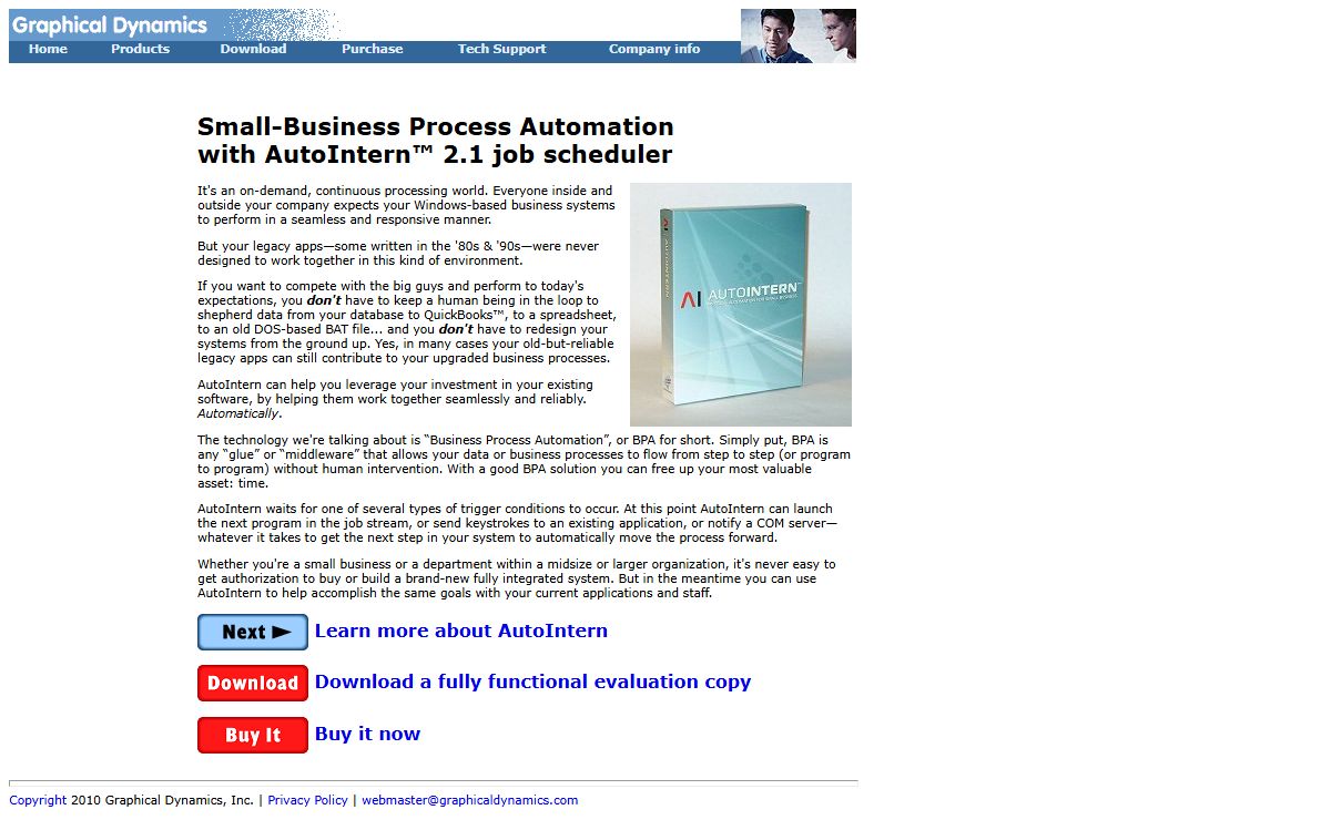 Business process automation for the little guy: AutoIntern 2.1 job scheduler for Windows