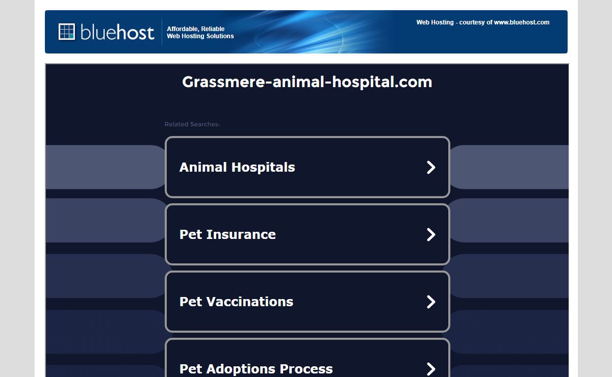 Welcome grassmere-animal-hospital.com - BlueHost.com