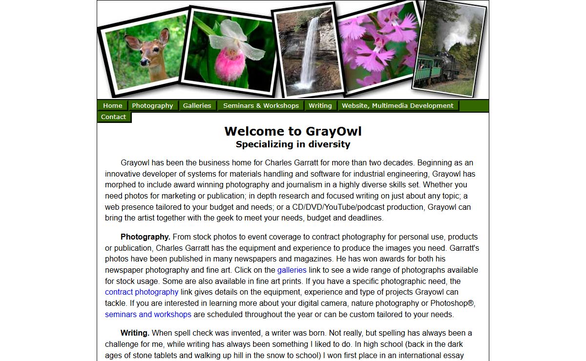 Grayowl photography, multimedia development - Home Page