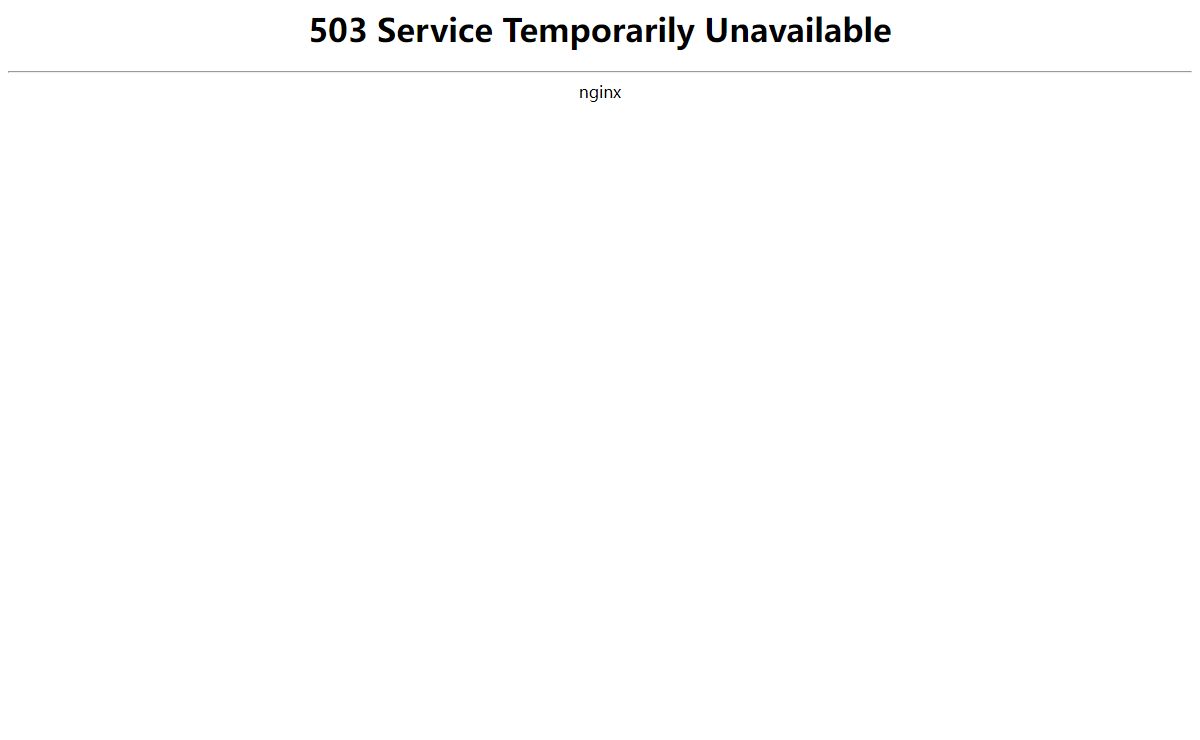 503 Service Temporarily Unavailable