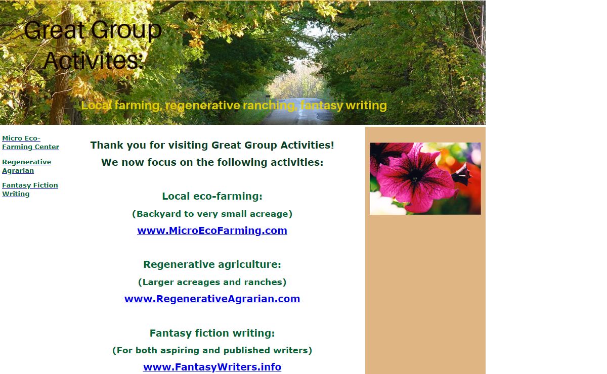 Eco-farm business & the business of fantasy writing