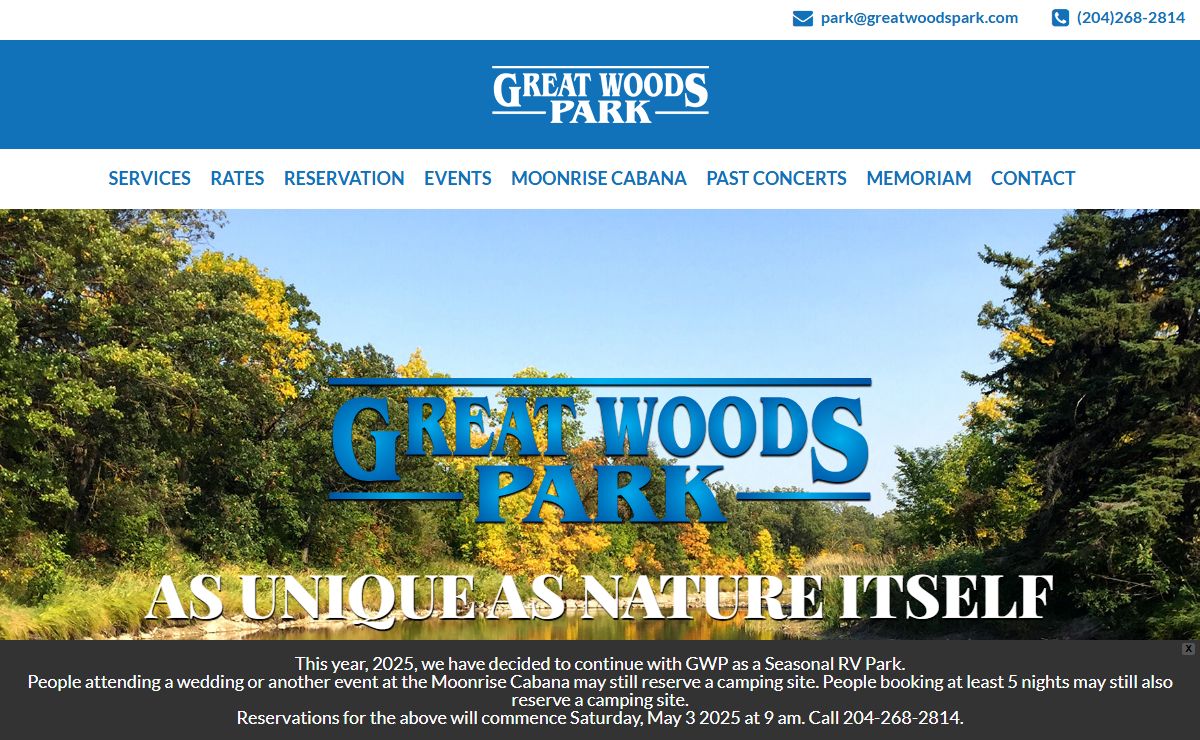 Great Woods Park & Campground | Manitoba Canada