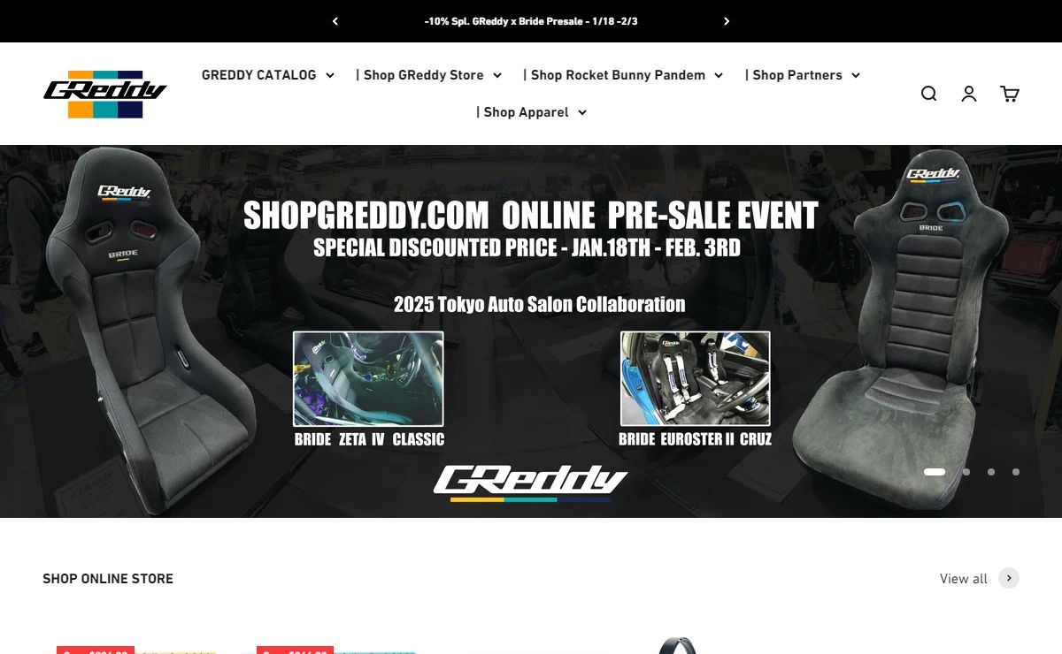 Welcome to the new GReddy.com product catalog and online store.